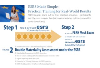 Enhanced trainer-led GRI-certified course on double materiality under the ESRS, offered by FBRH with a practical focus that enables participants to apply knowledge immediately and reduce the need for consultancy