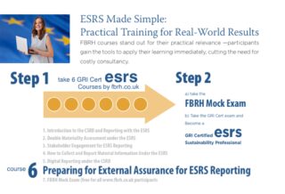 Enhanced GRI-certified ESRS course by FBRH on preparing for external assurance, designed to equip participants with practical skills for audit-readiness and reduce consultancy dependence